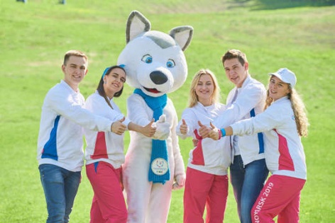 Акция волонтеров Универсиады в Красноярске