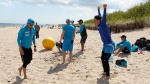 Polish jumpers at the Baltic Sea