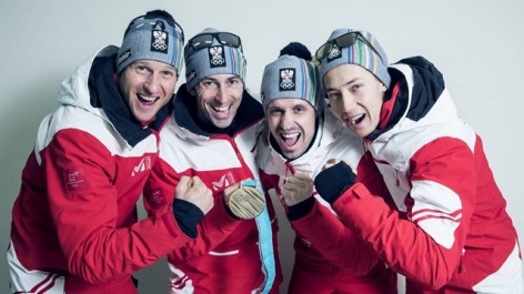Austrian bronze medal team honoured by Ski Federation