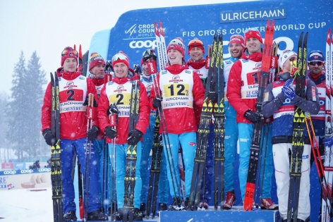 Сборная России выиграла мужскую эстафету в Швеции