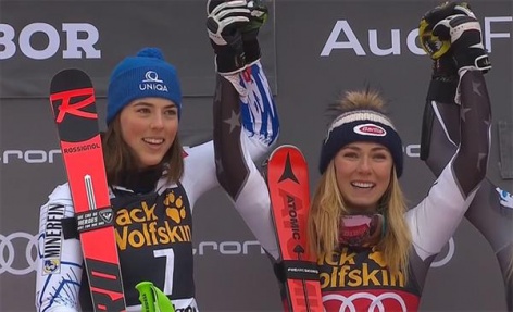 Микаэла Шиффрин и Петра Влхова разделили первое место в Мариборе