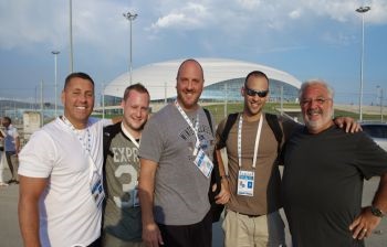 American tourists enjoy the Olympic resort