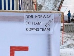 Норвежцев в Финляндии встретили плакатом «Допинг-команда»