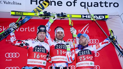 Théaux wins the tough Santa Caterina downhill